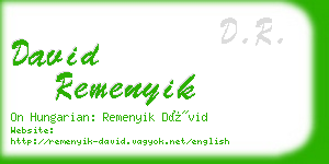 david remenyik business card